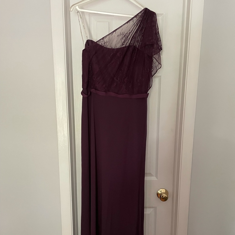 Jenny Packham One Shoulder Maxi in Plum